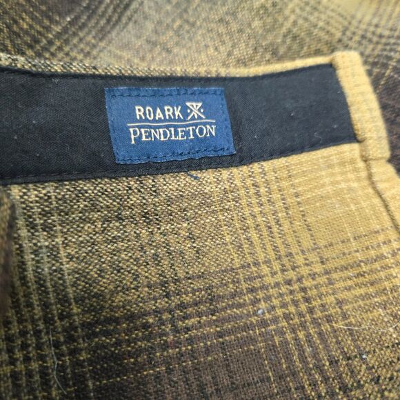 Roark x Pendleton Shirt Mens M Shadow Plaid Wool Snap Classic Fit Norseman EUC - Picture 12 of 15